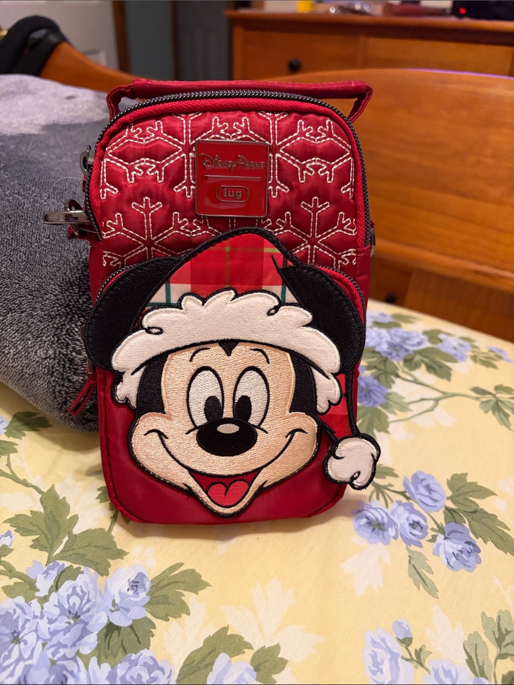 Disney Parks Mickey Mouse Red Holiday Crossbody Bag